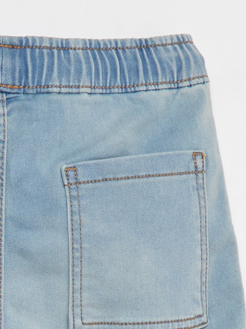 Bermuda en jean avec taille élastiquée BLEU - Kiabi