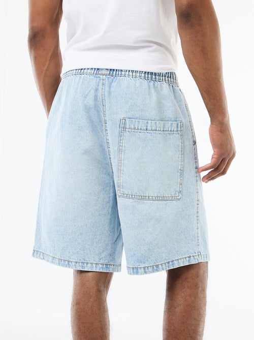 Bermuda en jean avec taille élastiquée - Kiabi