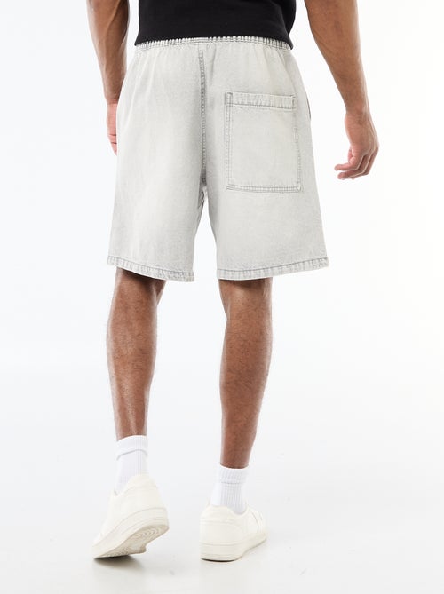 Bermuda en jean avec taille élastiquée - Kiabi