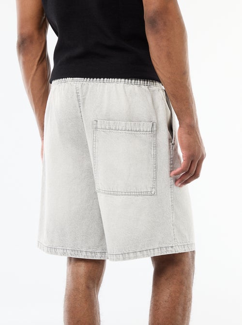 Bermuda en jean avec taille élastiquée - Kiabi