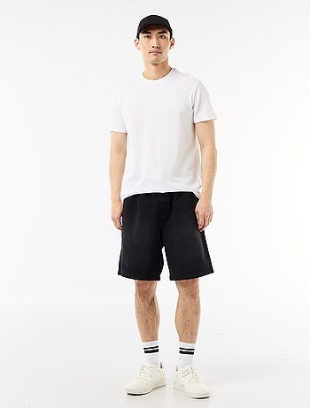 Bermuda en jean avec taille élastiquée
