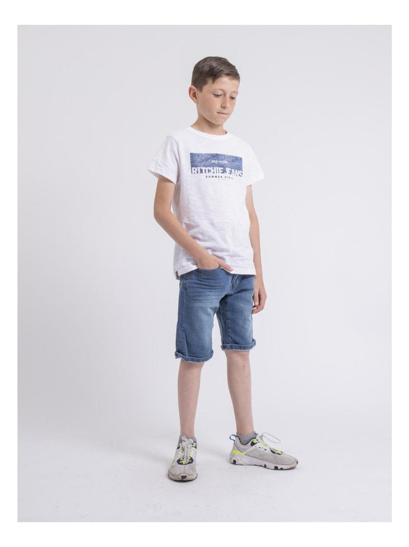 Bermuda en jean BLOOPY garçon Bleu clair - Kiabi