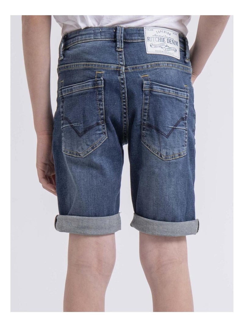 Bermuda en jean BLOOPY garçon Bleu foncé - Kiabi