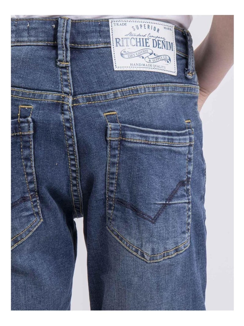 Bermuda en jean BLOOPY garçon Bleu foncé - Kiabi