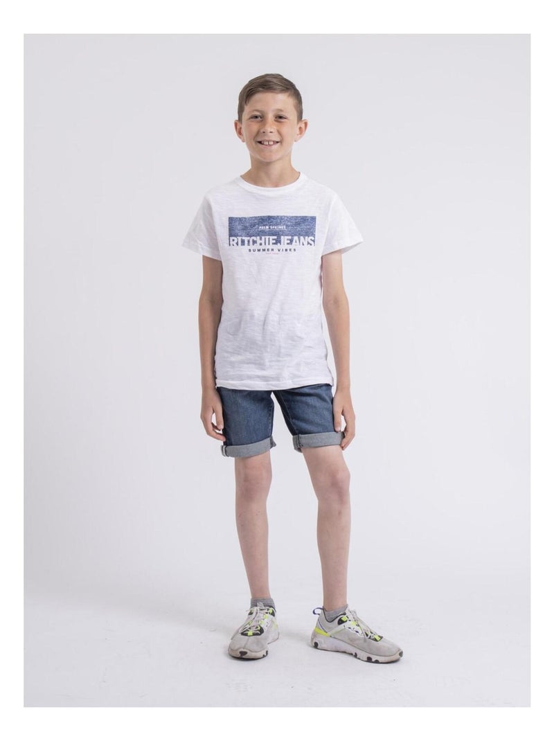 Bermuda en jean BLOOPY garçon Bleu foncé - Kiabi