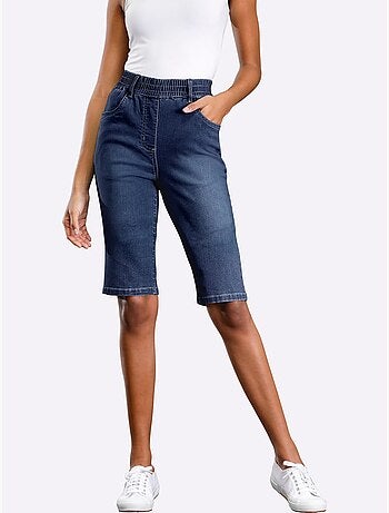 Bermuda En Jean Ceinture Haute - Taille Standard - Moda Vilona