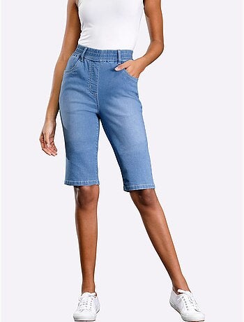 Bermuda En Jean Ceinture Haute - Taille Standard - Moda Vilona