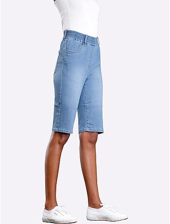 Bermuda En Jean Ceinture Haute - Taille Standard - Moda Vilona