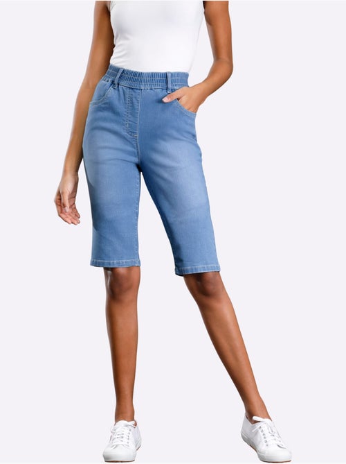 Bermuda En Jean Ceinture Haute - Taille Standard - Moda Vilona - Kiabi Bermuda En Jean Ceinture Haute - Taille Standard - Moda Vilona - Kiabi