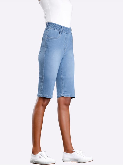 Bermuda En Jean Ceinture Haute - Taille Standard - Moda Vilona - Kiabi Bermuda En Jean Ceinture Haute - Taille Standard - Moda Vilona - Kiabi