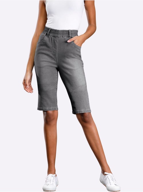 Bermuda En Jean Ceinture Haute - Taille Standard - Moda Vilona - Kiabi