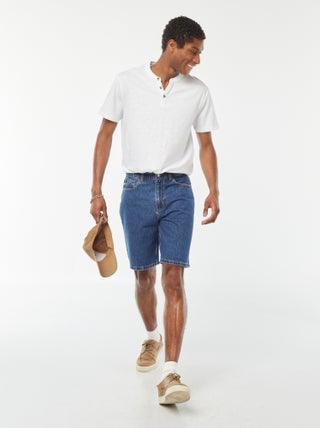 Bermuda en jean coupe droite