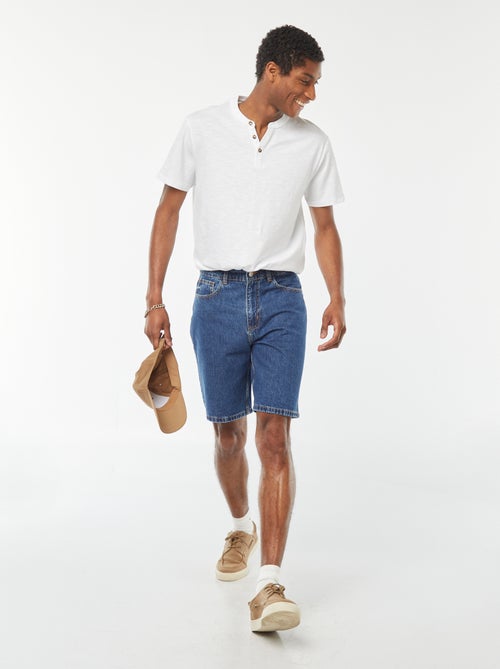 Bermuda en jean coupe droite - Kiabi