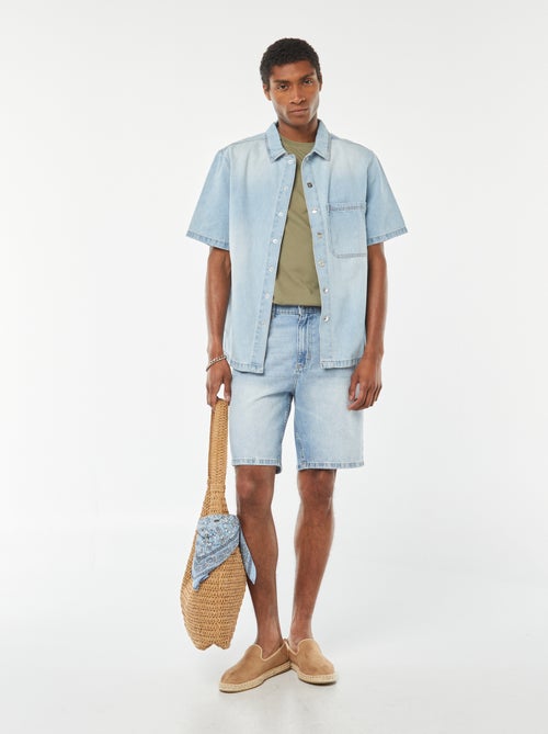 Bermuda en jean coupe droite - Kiabi