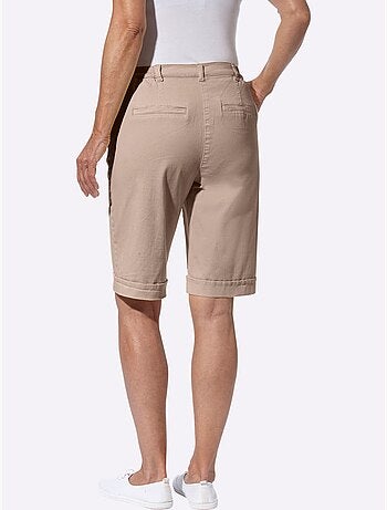 Bermuda en jean décontracté avec ceinture élastique et poches - Taille standard - Moda Vilona