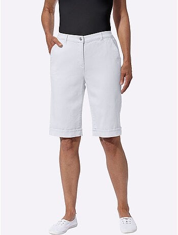Bermuda en jean décontracté avec ceinture élastique et poches - Taille standard - Moda Vilona
