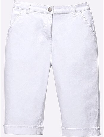Bermuda en jean décontracté avec ceinture élastique et poches - Taille standard - Moda Vilona