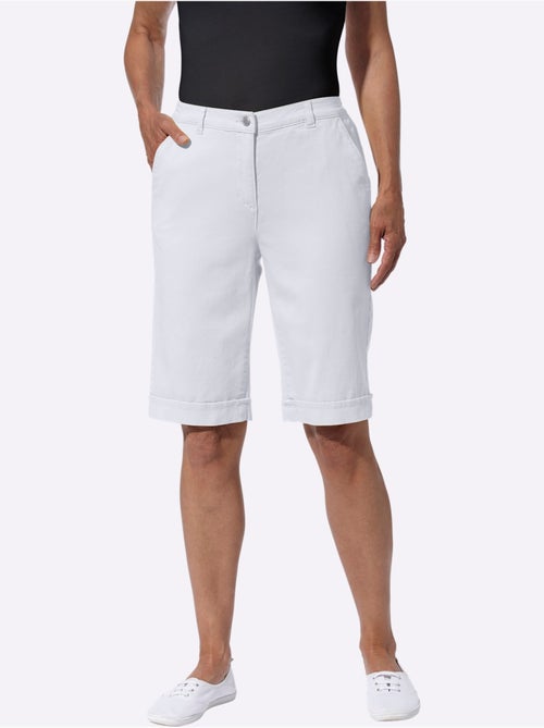 Bermuda en jean décontracté avec ceinture élastique et poches - Taille standard - Moda Vilona - Kiabi