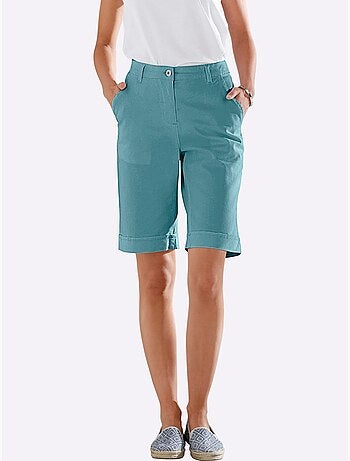 Bermuda en jean décontracté avec ceinture élastique et poches - taille standard - moda vilona