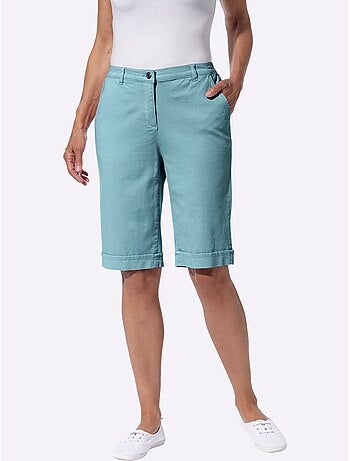 Bermuda en jean décontracté avec ceinture élastique et poches - taille standard - moda vilona