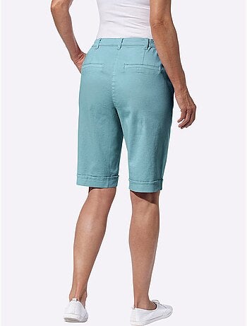 Bermuda en jean décontracté avec ceinture élastique et poches - taille standard - moda vilona