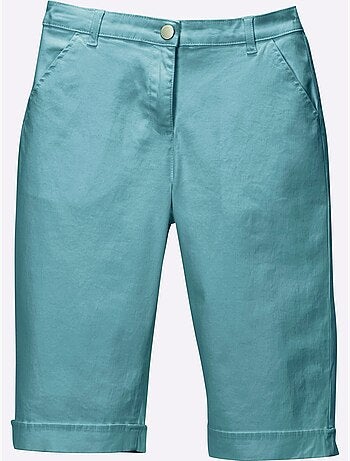 Bermuda en jean décontracté avec ceinture élastique et poches - taille standard - moda vilona