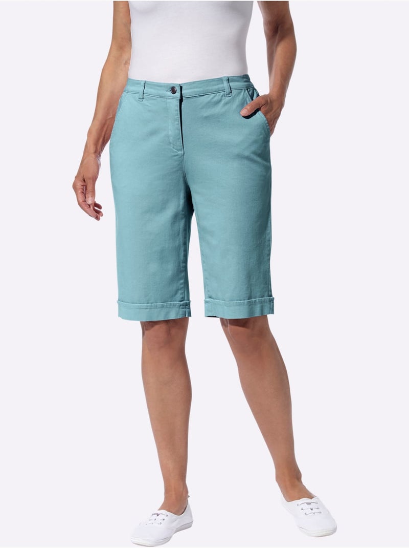 Bermuda en jean décontracté avec ceinture élastique et poches - taille standard - moda vilona Bleu encre - Kiabi