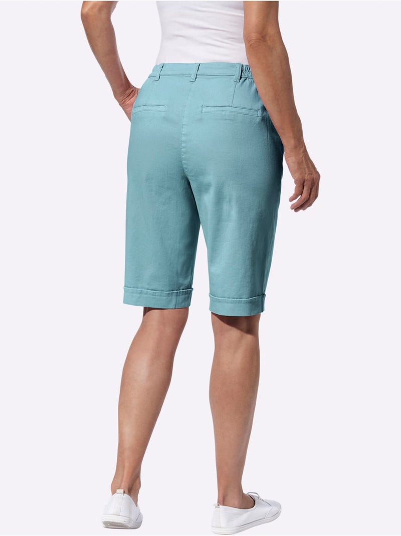 Bermuda en jean décontracté avec ceinture élastique et poches - taille standard - moda vilona Bleu encre - Kiabi