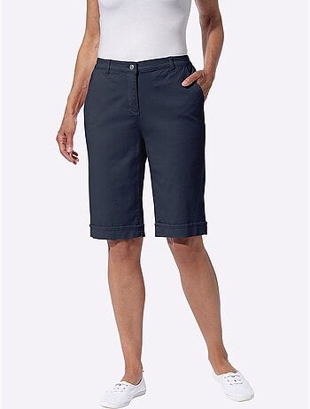 Bermuda en jean décontracté avec ceinture élastique et poches - Taille standard - Moda Vilona