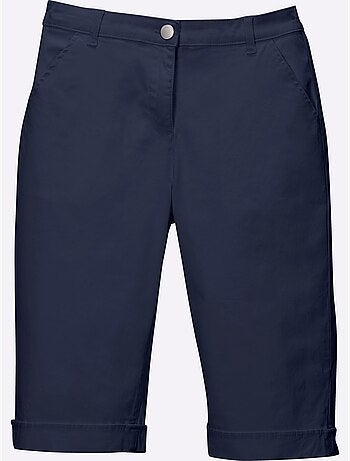 Bermuda en jean décontracté avec ceinture élastique et poches - Taille standard - Moda Vilona