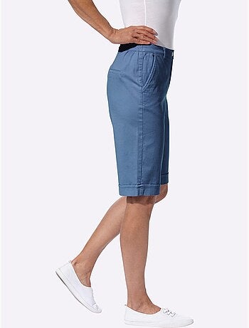 Bermuda en jean décontracté avec ceinture élastique et poches - Taille standard - Moda Vilona