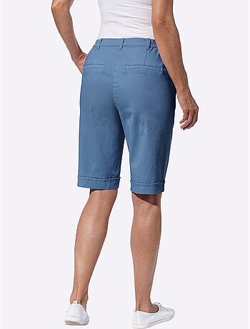 Bermuda en jean décontracté avec ceinture élastique et poches - Taille standard - Moda Vilona