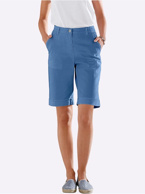 Bermuda en jean décontracté avec ceinture élastique et poches - Taille standard - Moda Vilona - Kiabi Bermuda en jean décontracté avec ceinture élastique et poches - Taille standard - Moda Vilona - Kiabi
