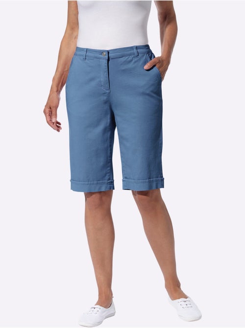 Bermuda en jean décontracté avec ceinture élastique et poches - Taille standard - Moda Vilona - Kiabi Bermuda en jean décontracté avec ceinture élastique et poches - Taille standard - Moda Vilona - Kiabi