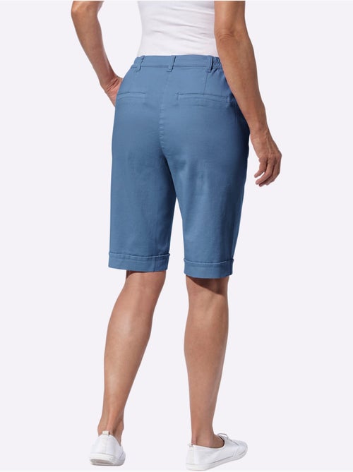 Bermuda en jean décontracté avec ceinture élastique et poches - Taille standard - Moda Vilona - Kiabi Bermuda en jean décontracté avec ceinture élastique et poches - Taille standard - Moda Vilona - Kiabi