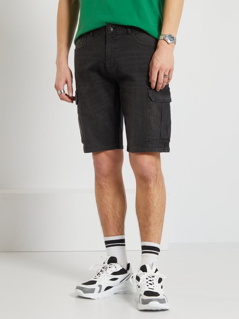 Bermuda en jean noir - Kiabi