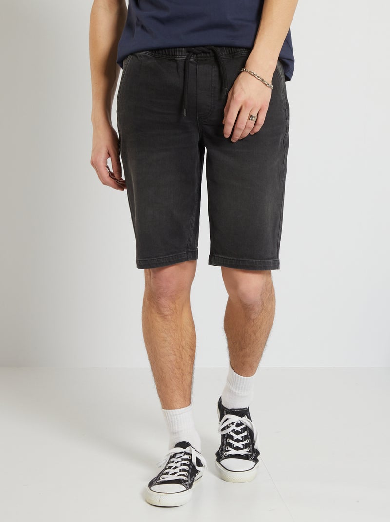 Bermuda en jean noir - Kiabi