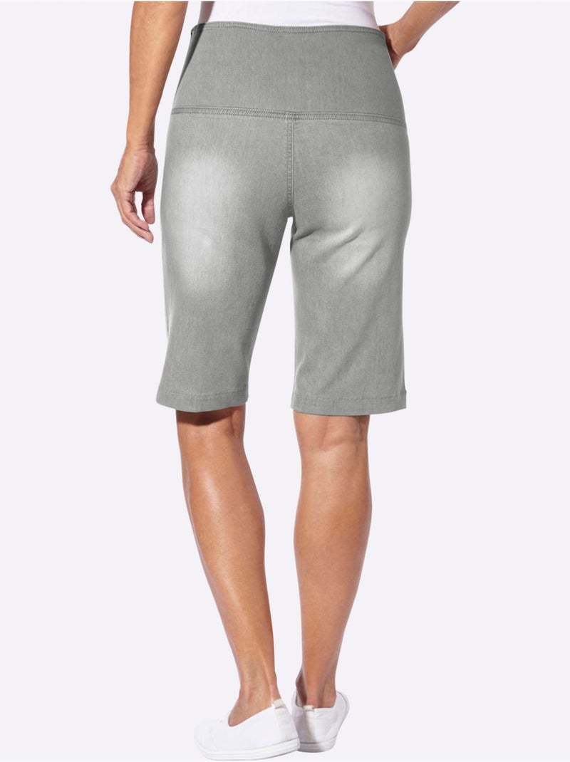 Bermuda En Jean Qualité Coton Doux Sur La Peau - Taille Standard - Witt Gris Bleu - Kiabi
