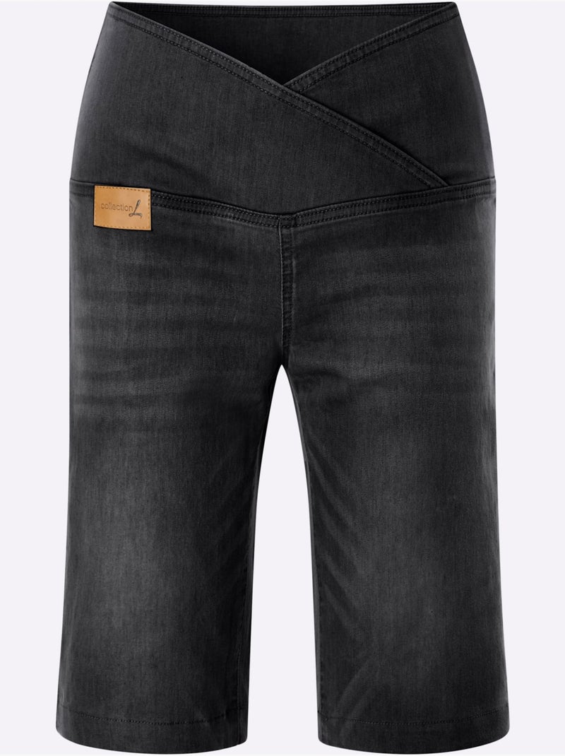 Bermuda En Jean Qualité Coton Doux Sur La Peau - Taille Standard - Witt Noir - Kiabi