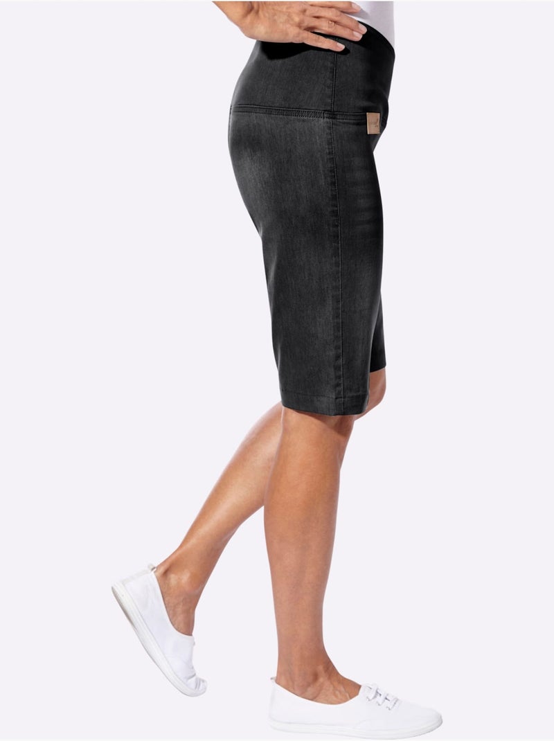 Bermuda En Jean Qualité Coton Doux Sur La Peau - Taille Standard - Witt Noir - Kiabi