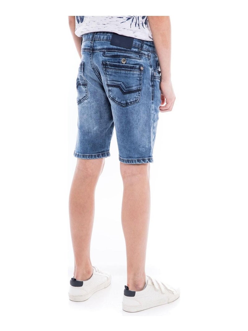 Bermuda en jean slim BAKERFIELD garçon Bleu clair - Kiabi