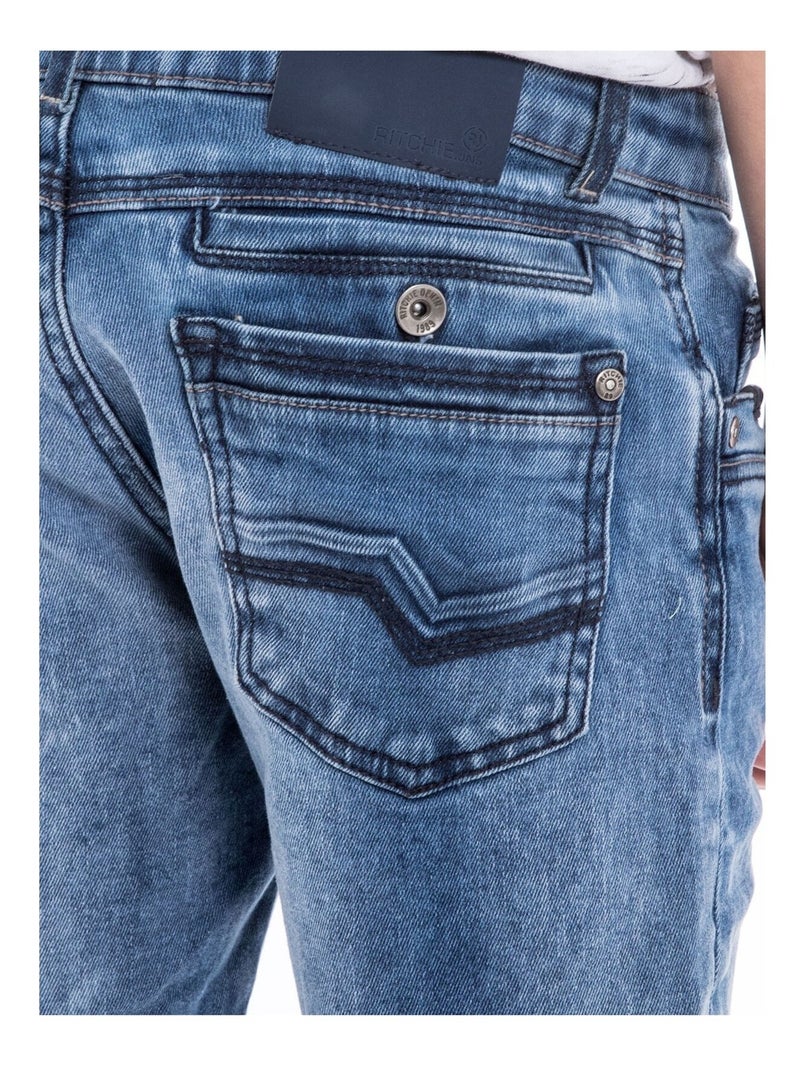 Bermuda en jean slim BAKERFIELD garçon Bleu clair - Kiabi