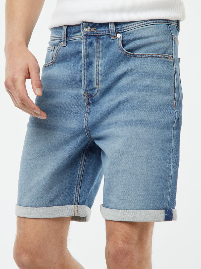 Bermuda en jean slim BLEU - Kiabi