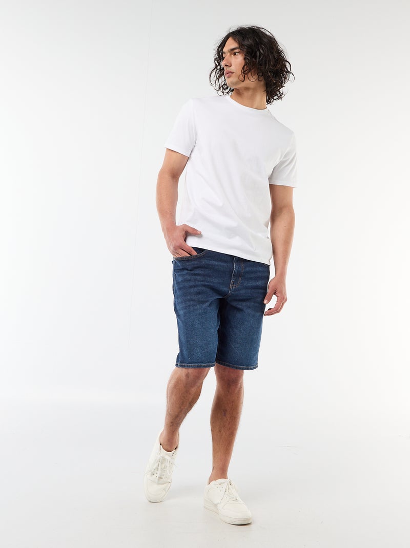 Bermuda en jean slim fit Bleu - Kiabi