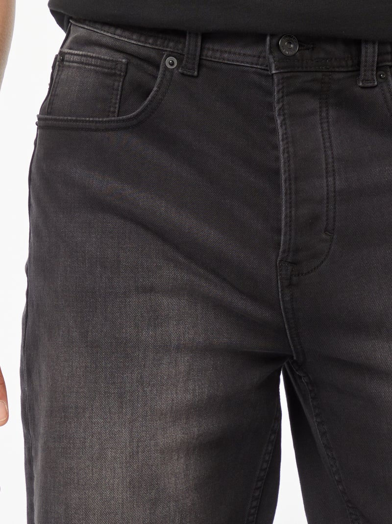 Bermuda en jean slim NOIR - Kiabi