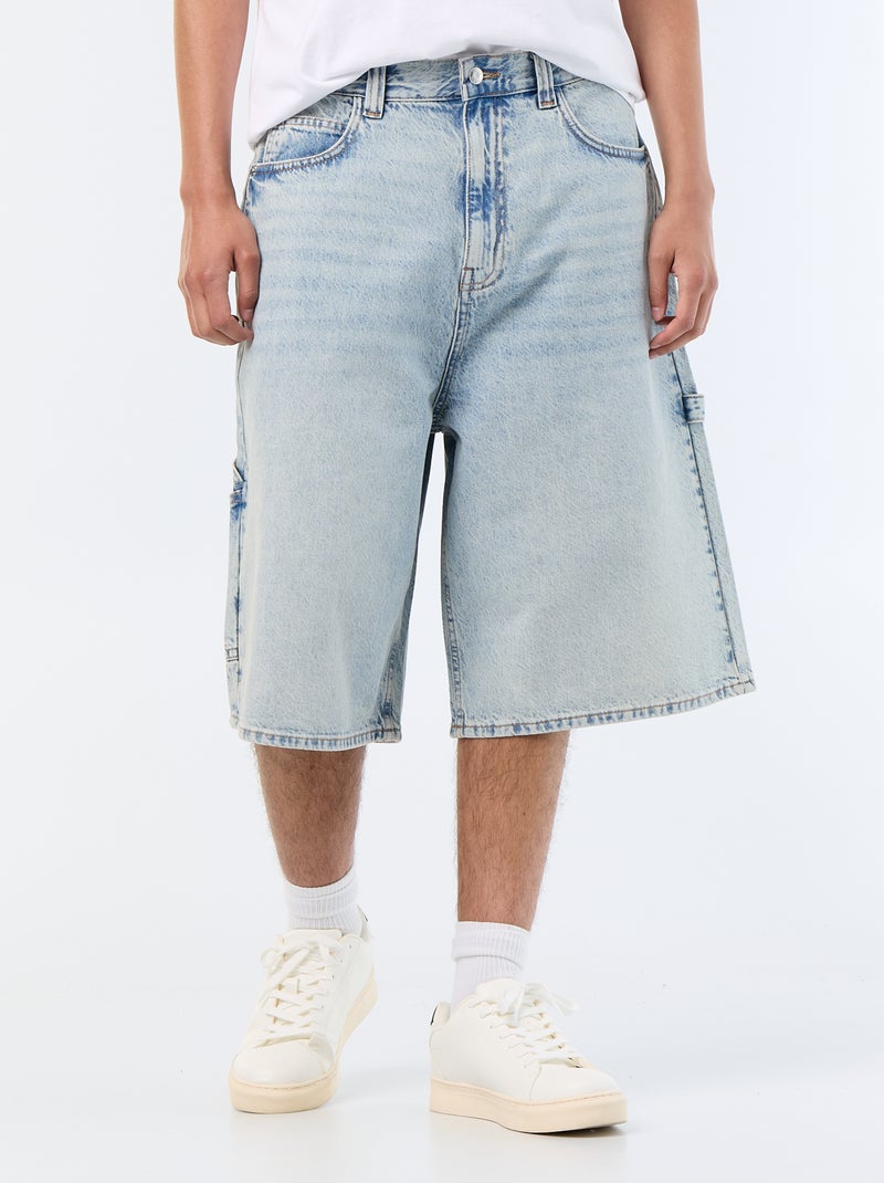 Bermuda en jean style carpenter Bleu - Kiabi