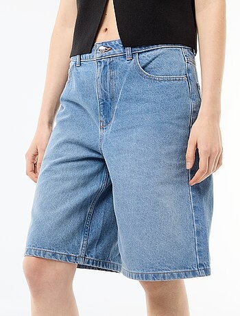 Bermuda en jean taille haute