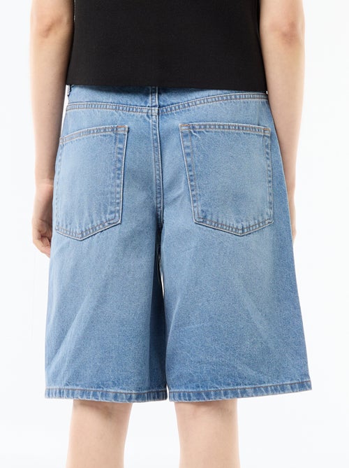 Bermuda en jean taille haute - Kiabi