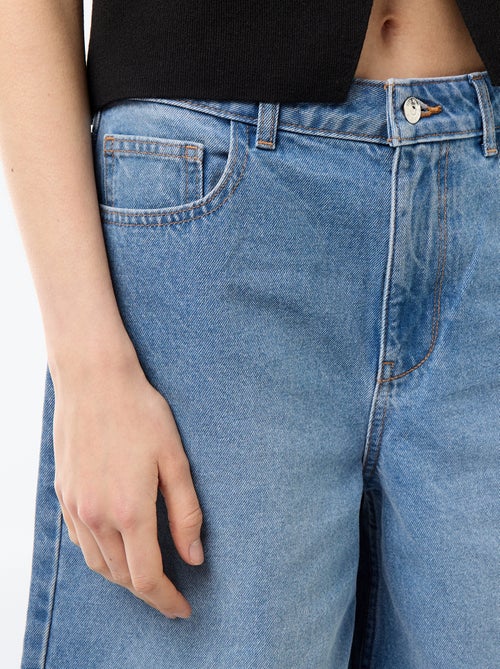 Bermuda en jean taille haute - Kiabi