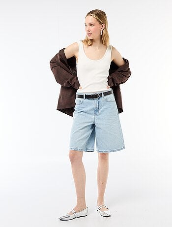 Bermuda en jean taille haute